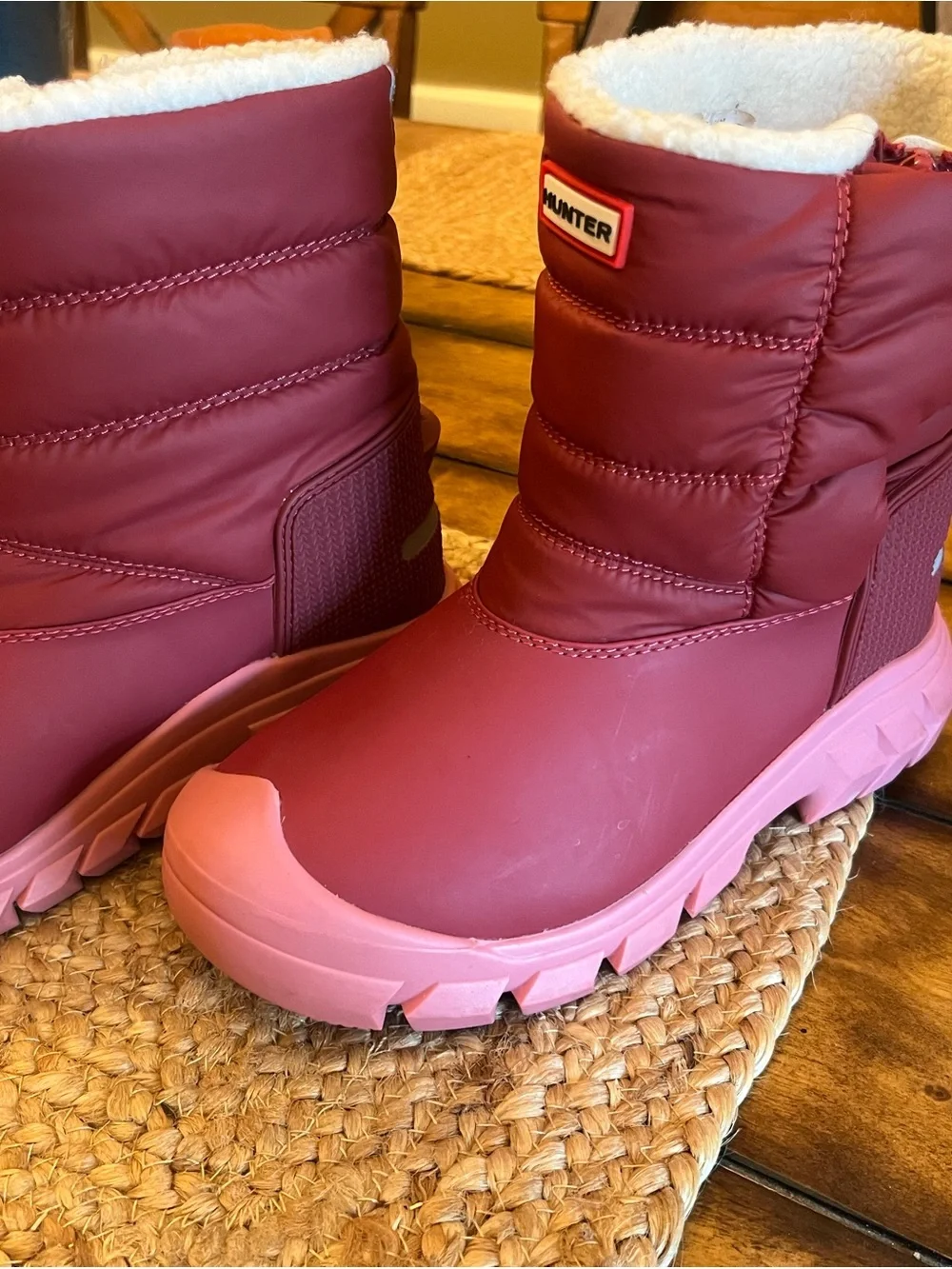 Hunter Kids Pink Winter Rain Boots